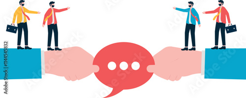Business customer service complain problem give comment. Illustration For Wallpaper, Banner, Background, Book Illustration, And Web Landing Page.

