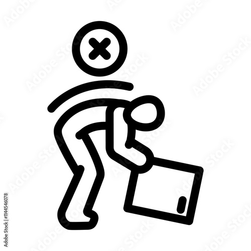 safe lifting technique injury prevention line icon vector. safe lifting technique injury prevention sign. isolated contour symbol black illustration