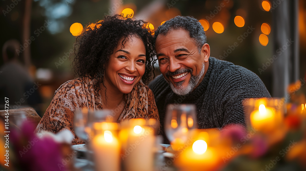 Portrait of a happy African American couple sitting in a restaurant. Portrait of a happy African American couple sitting in a restaurant.