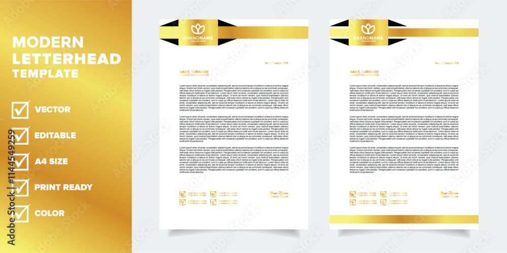 luxury gold letterhead design template luxury gold letterhead design template