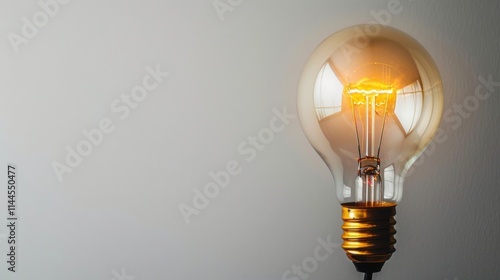 Illuminating Ideas: A Glowing Bulb against a subtle grey backdrop.