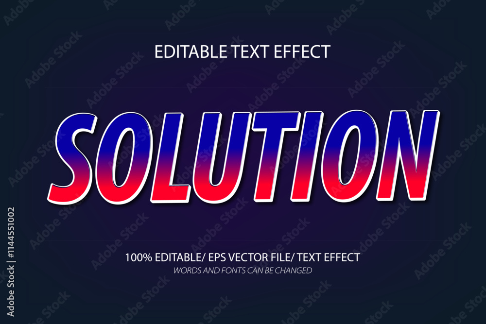 Solution editable text effect, 3D editable text template. Solution editable text effect, 3D editable text template.