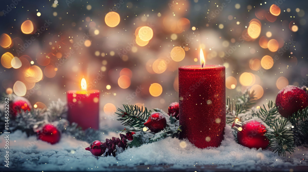 christmas decoration with candle and christmas tree christmas decoration with candle and christmas tree