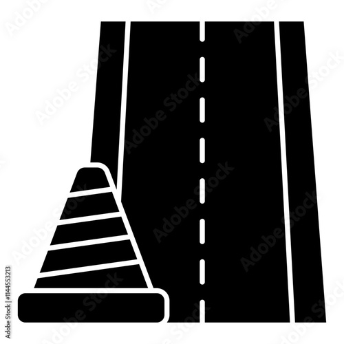 Conceptual flat design icon of road