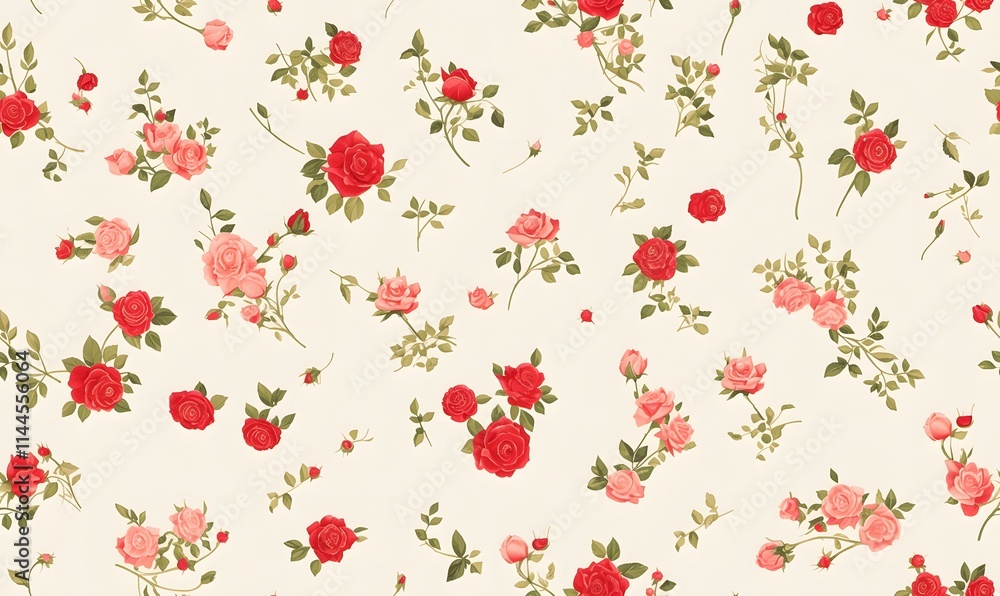 Beautiful red roses seamless pattern. Beautiful red roses seamless pattern.
