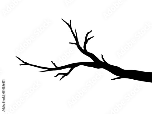 Simple tree branches isolated vector illustration on white background.