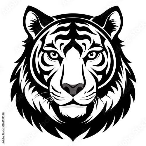 tiger head silhouette vector illustration