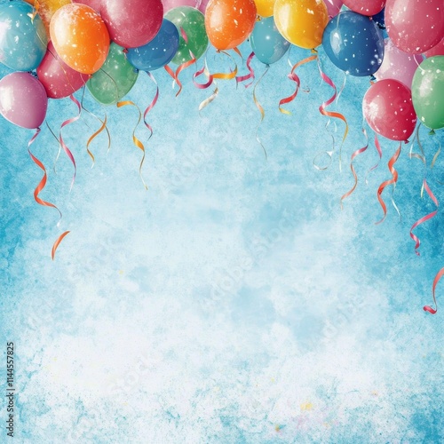 Colorful balloons and streamers create a festive atmosphere for a celebration...