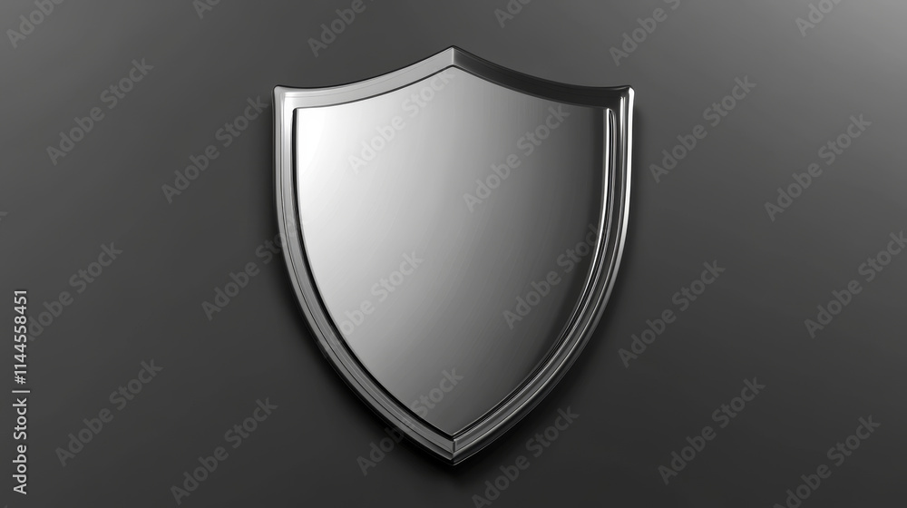 Metal shield with frame realistic vector illustration. Blank silver steel metallic panel with reflection glow, award trophy or certificate template, front side view isolated on transparent background Metal shield with frame realistic vector illustration. Blank silver steel metallic panel with reflection glow, award trophy or certificate template, front side view isolated on transparent background