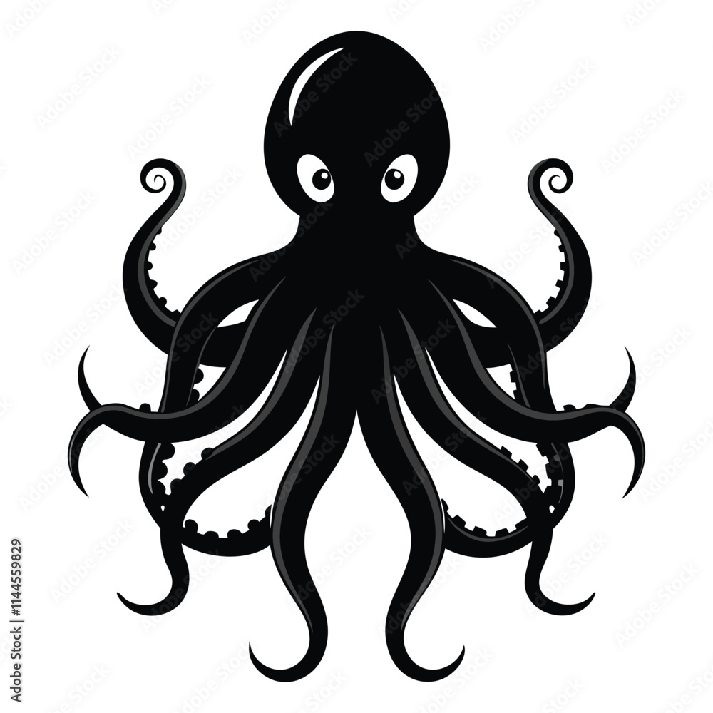 Octopus Silhouette Vector Illustration
Octopus Silhouette Vector Illustration