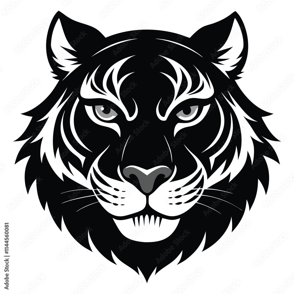 Wildlife Tiger Icon with Bold and Fierce Expression Wildlife Tiger Icon with Bold and Fierce Expression