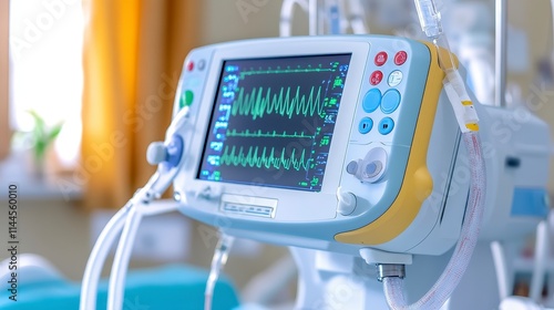 Wallpaper Mural A modern medical monitor displays vital signs and waveforms in a healthcare setting, highlighting patient monitoring technology. Torontodigital.ca