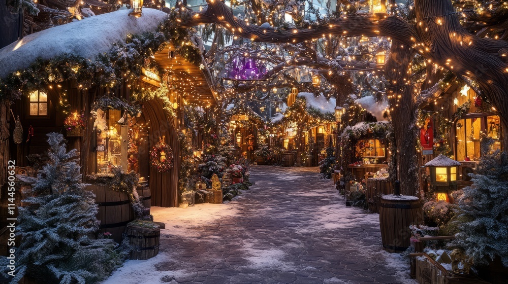 Fototapeta premium Enchanted forest Christmas market