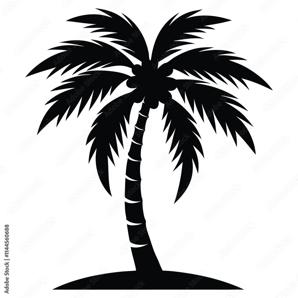 Obraz premium Palm Tree Silhouette Vector Illustration 