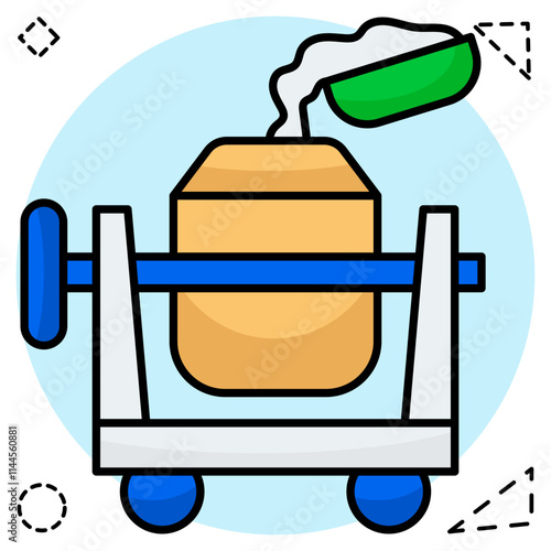 Editable design icon of cement mixer