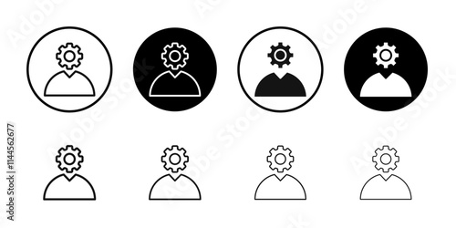 Administrator icon Flat outline fill set collection