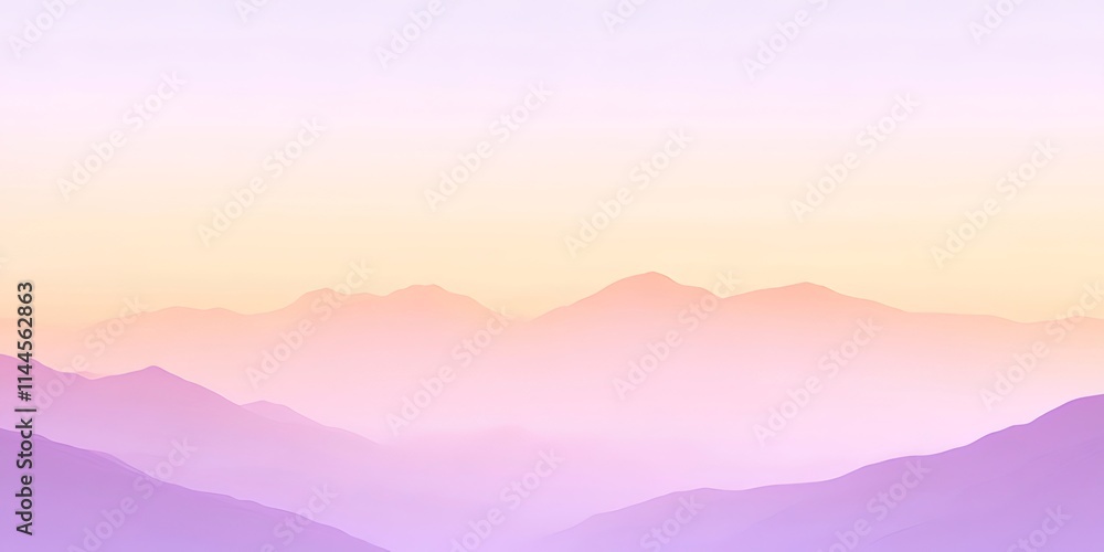 Pastel sunrise over hazy mountain range. Pastel sunrise over hazy mountain range.