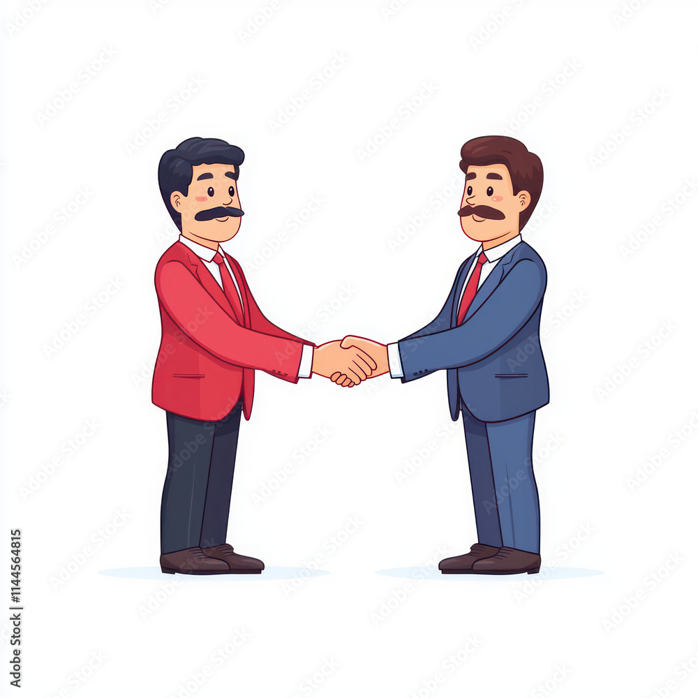 Two men shaking hands in professional setting, showcasing teamwork and agreement