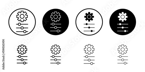 control panel icon Flat outline fill set collection