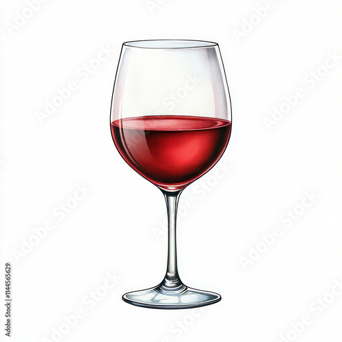 red wine glass filled with rich red liquid, elegantly displayed