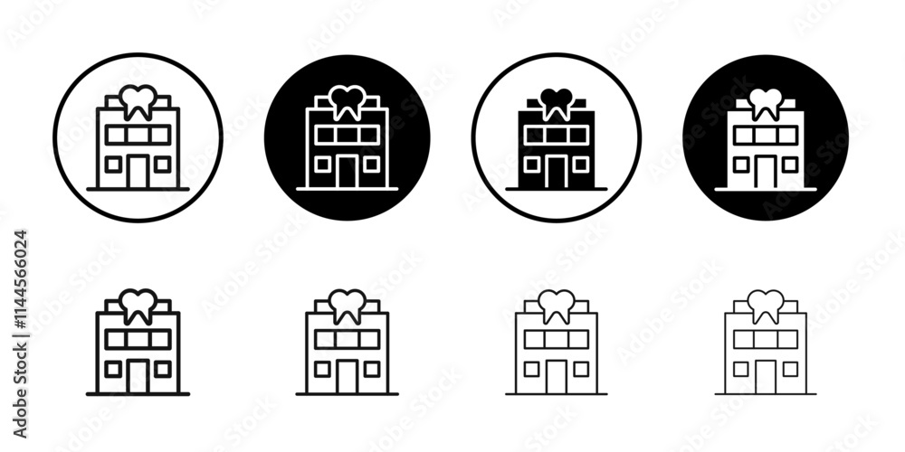 dental clinic icon Flat outline fill set collection dental clinic icon Flat outline fill set collection