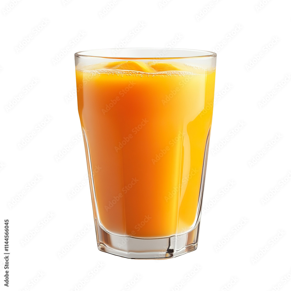 Extreme front view of a hyperrealistic sweet potato juice in a glass isolated on a white transparent background Extreme front view of a hyperrealistic sweet potato juice in a glass isolated on a white transparent background