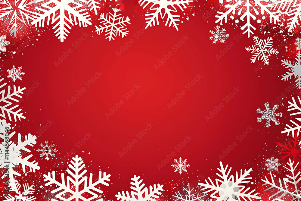 Red Christmas Background with Snowflakes Red Christmas Background with Snowflakes