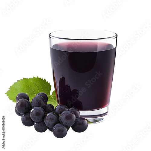 Wallpaper Mural Extreme front view of a hyperrealistic grape juice in a glass isolated on a white transparent background Torontodigital.ca