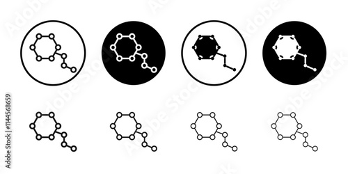 Hormones icon Flat outline fill set collection