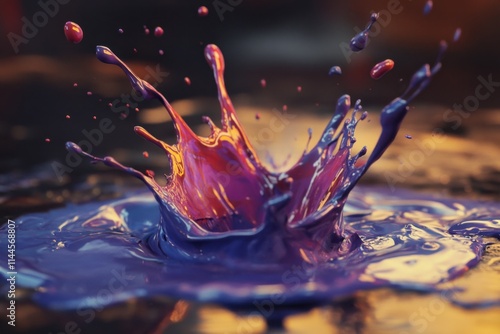 Vibrant paint splash creates a colorful crown design photo