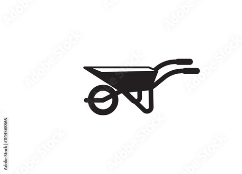 WheelBarrow vector on white background.