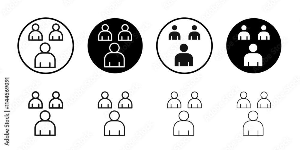 Interview Preparation icon Flat outline fill set collection Interview Preparation icon Flat outline fill set collection