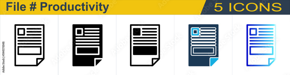 File icon with 5 styles (Outline, Solid, Mixed, Duo Tone and Line Gradient) File icon with 5 styles (Outline, Solid, Mixed, Duo Tone and Line Gradient)
