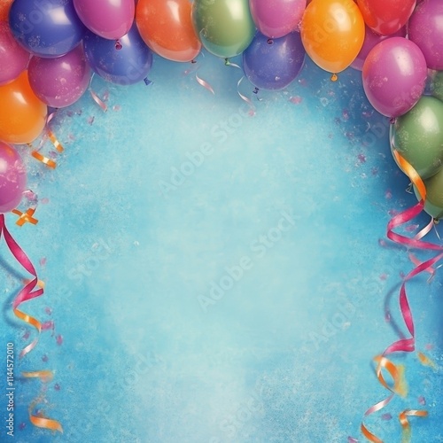 Colorful balloons and streamers create a festive atmosphere for a celebration...