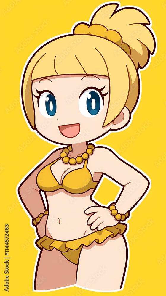 Pineapple-Inspired Anime Art: Tropical and Vibrant Design Pineapple-Inspired Anime Art: Tropical and Vibrant Design