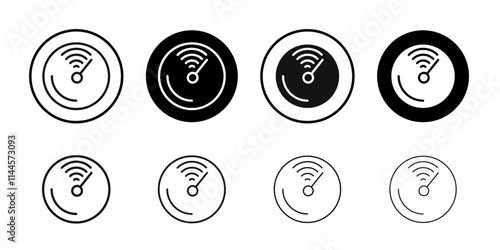 Radar detection icon Flat outline fill set collection