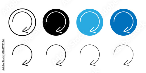 Refresh icon Flat outline fill set collection
