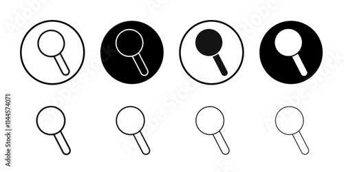 Search icon Flat outline fill set collection