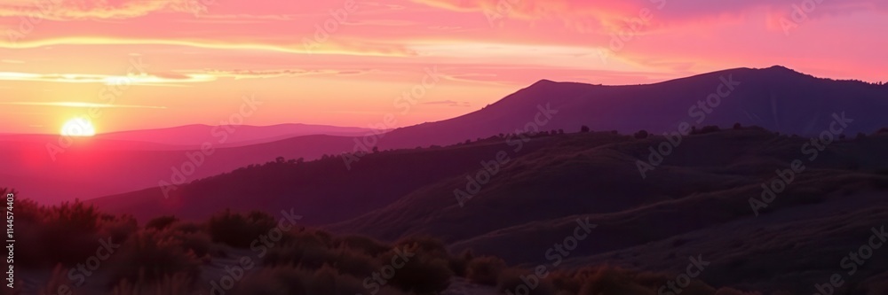Obraz premium Colorful and vibrant abstract sky during sunset with hues of orange, pink, and purple, vivid, orange