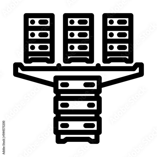 server virtualization data center line icon vector. server virtualization data center sign. isolated contour symbol black illustration