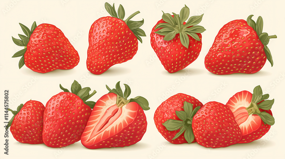 Strawberry-Inspired Anime Illustration: Sweet and Vibrant Design Strawberry-Inspired Anime Illustration: Sweet and Vibrant Design