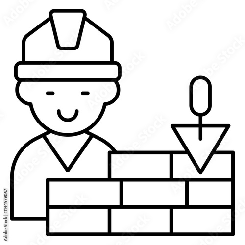 Modern design icon of brick wall
