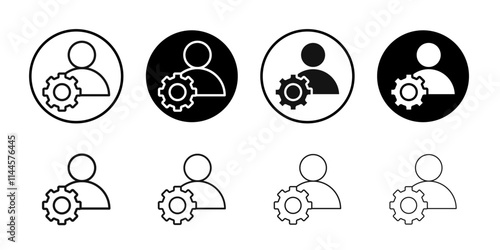 User Management Icon Flat outline fill set collection