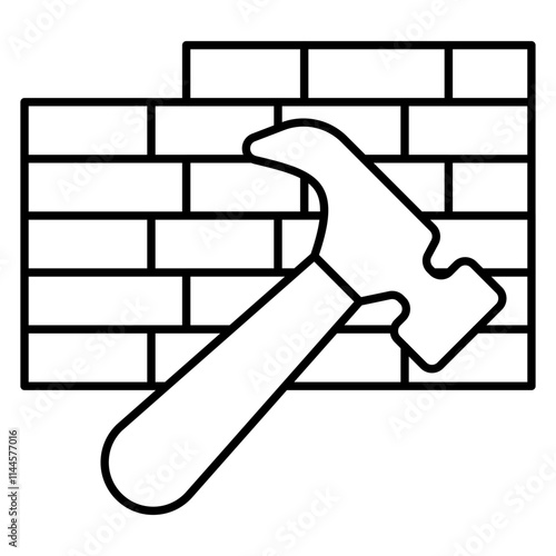 Modern design icon of brick wall