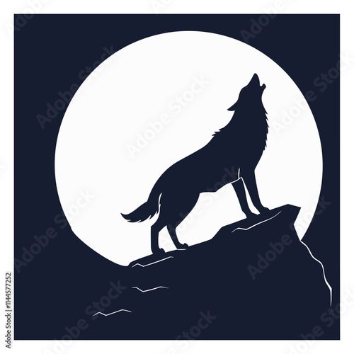 wolf howling in the moon