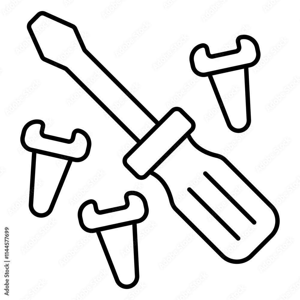 Screwdriver icon, editable vector Screwdriver icon, editable vector
