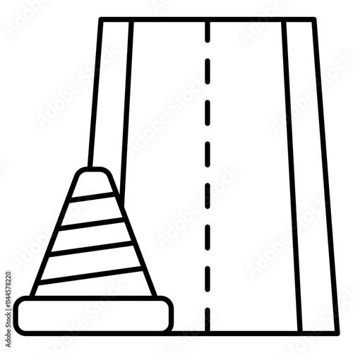 Conceptual flat design icon of road