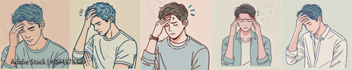 Vector of a man have a headache