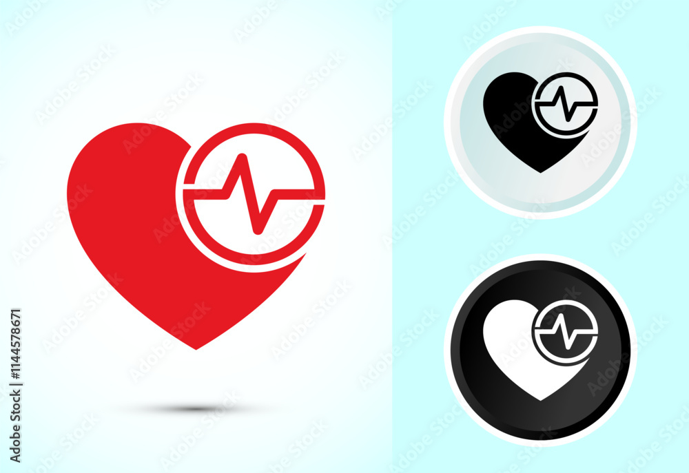 Heartbeat pulse icon design illustration, icon for web and mobile application Heartbeat pulse icon design illustration, icon for web and mobile application