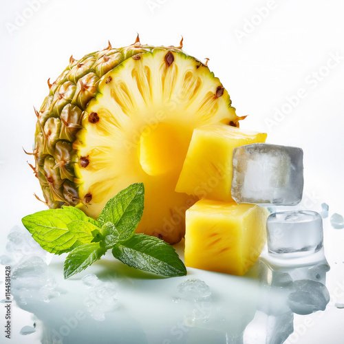 Illustration of pineapple and ice